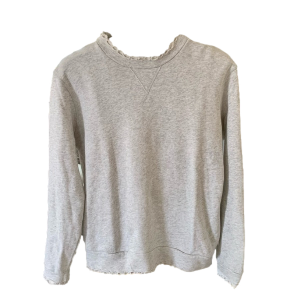 Nanavatee Distressed Raw Hem Gray Sweatshirt